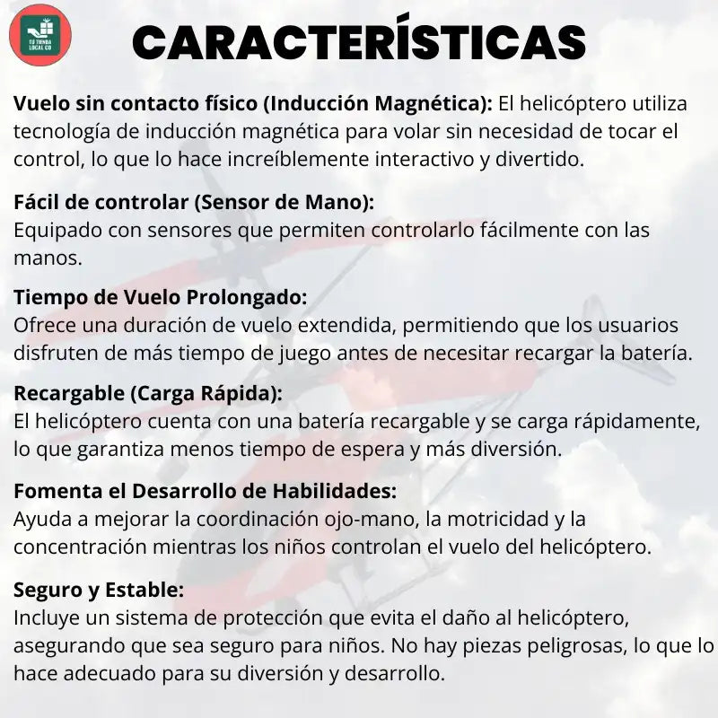 SKYRIDER FLYER™ HELICÓPTERO INTELIGENTE MULTIFUNCIONAL VUELA A CONTROL REMOTO O CON TUS MANOS 🚁🙌🏻🕹️