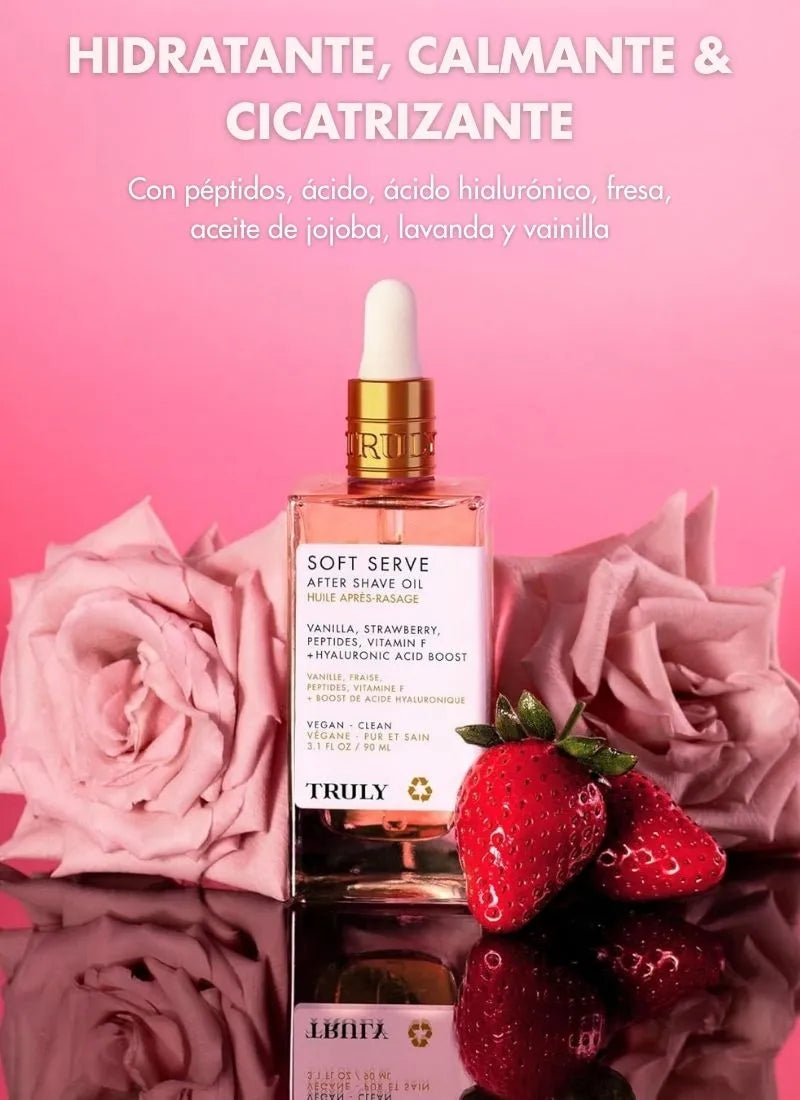 TRULY aceite para después del afeitado con aroma irresistible | Tratamiento curativo aclarante e hidratante de la zona intima. Piel suave, clara y sin irritaciones.