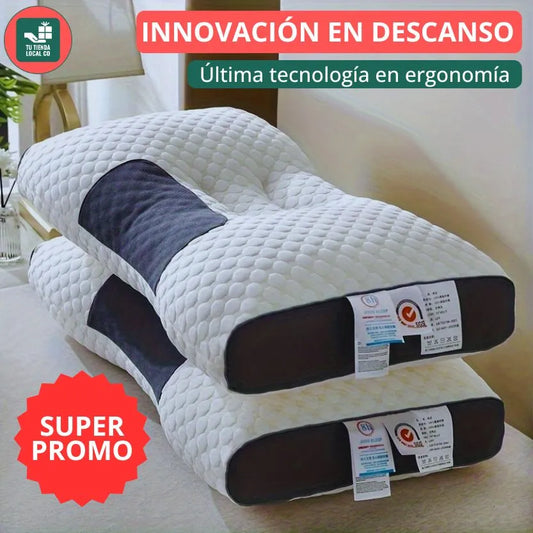 DELUXE ERGONOMIC RELAX Almohada Ortopédica 3d Con Alineación Cervical Perfecta, te brinda las mejores noches de descanso.