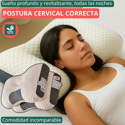 DELUXE ERGONOMIC RELAX Almohada Ortopédica 3d Con Alineación Cervical Perfecta, te brinda las mejores noches de descanso.