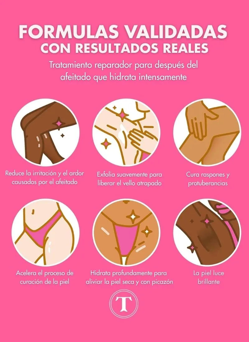 TRULY aceite para después del afeitado con aroma irresistible | Tratamiento curativo aclarante e hidratante de la zona intima. Piel suave, clara y sin irritaciones.