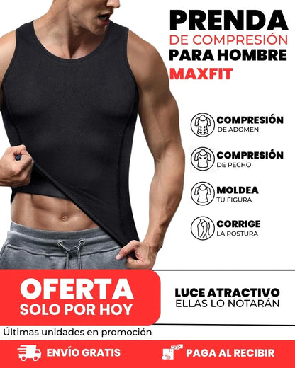 MAXFIT®  COMPRESSION | la camisilla de compresión inteligente, alinea tu postura, define tu pecho y abdomen desde el primer uso