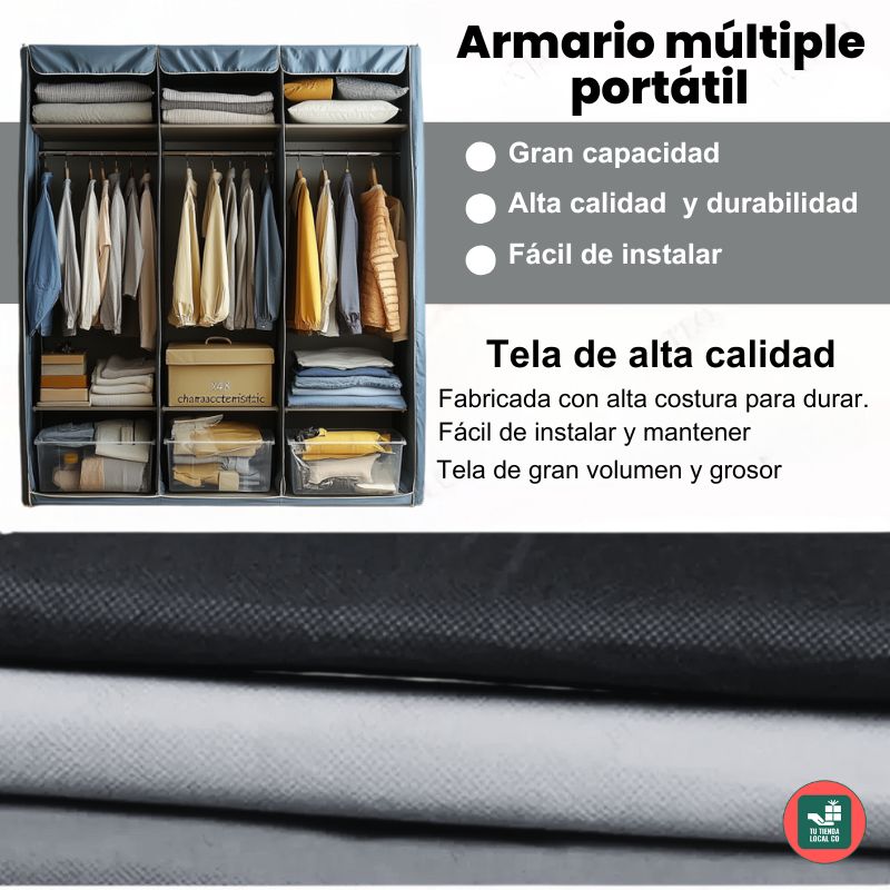 ARMARIO PORTATIL + ZAPATERO DE 6 NIVELES GRATIS EN OFERTA SOLO POR HOY 40% OFF