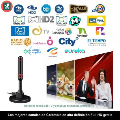 ANTENA PORTATIL TDT 4K UHD 2025 MÁXIMA SEÑAL Y NITIDEZ PARA CANALES GRATIS