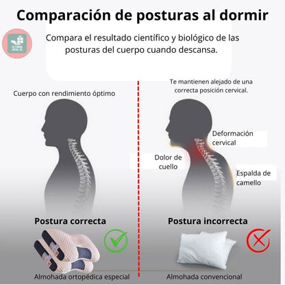 DELUXE ERGONOMIC PLUS | Almohada Ortopédica 3d Con Alineación Cervical Perfecta