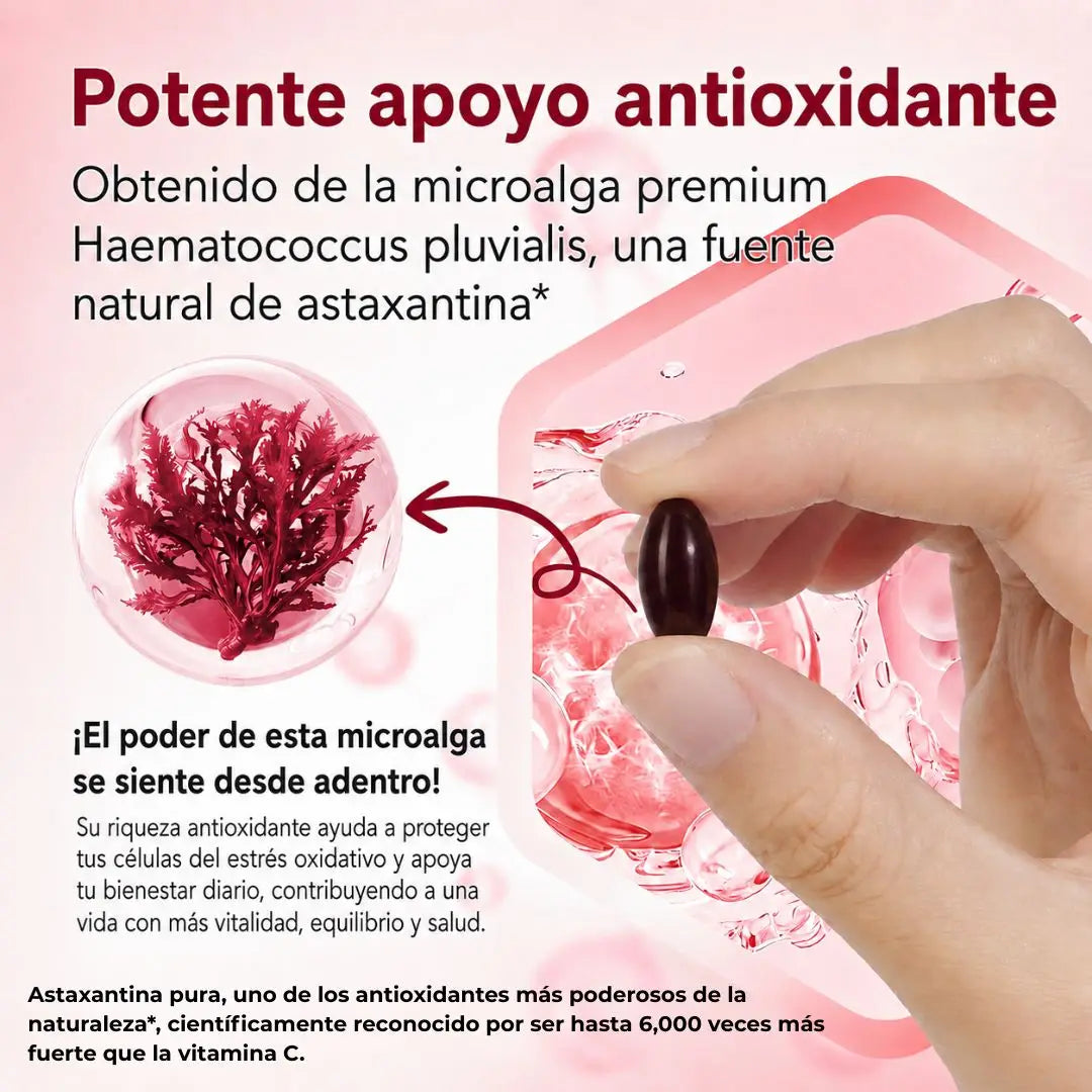 Astaxantina | El poderoso antioxidante anti edad| Protege tus células desde adentro la clave para tu inmunidad interior.