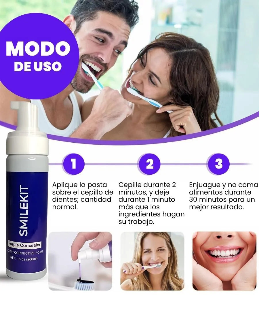 SMILEKIT | Blanquedor dental | Tratamiento efectivo contra las manchas amarilllas de los dientes sin causar sensibilidad
