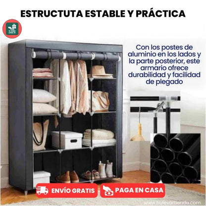 ARMARIO PORTATIL + ZAPATERO DE 6 NIVELES GRATIS EN OFERTA SOLO POR HOY 40% OFF