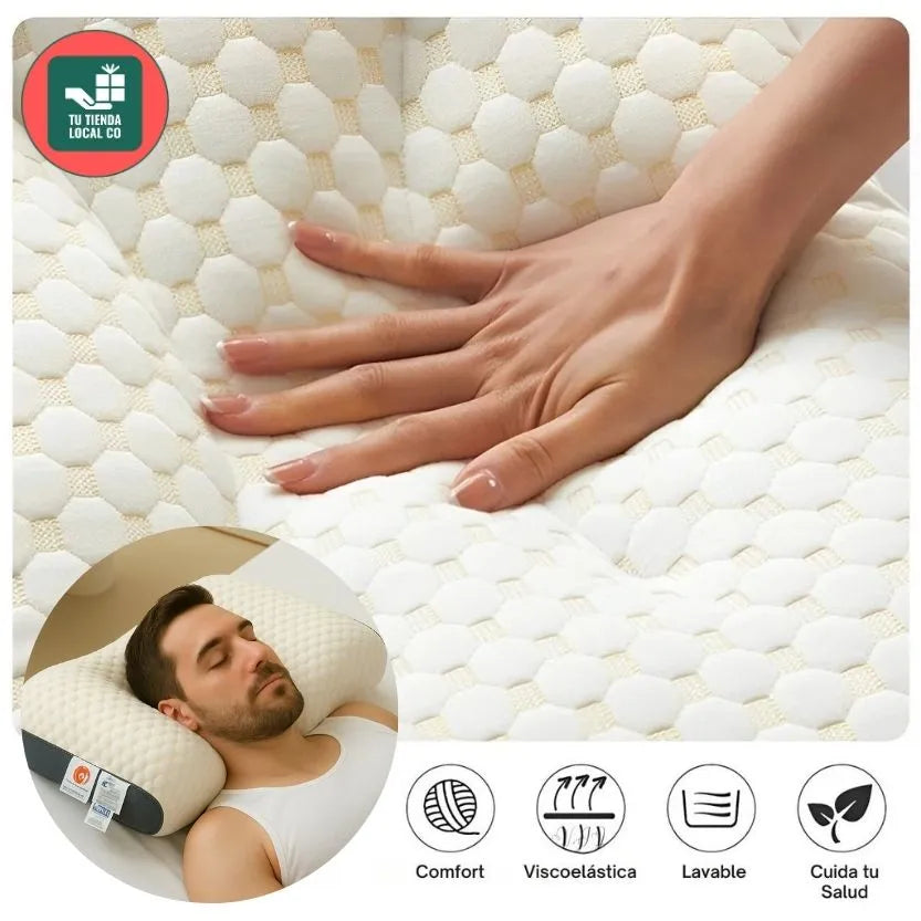 DELUXE ERGONOMIC PLUS | Almohada Ortopédica 3d Con Alineación Cervical Perfecta